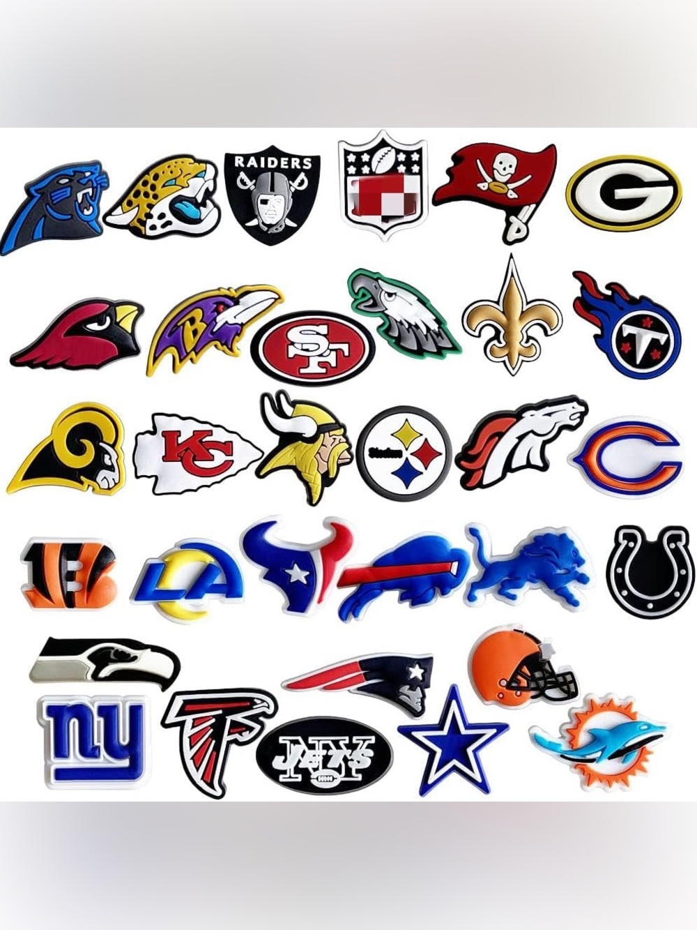 NFL Team Logo Croc Charms Set